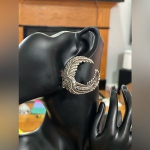 Two pair of vintage stainless steel earrings with steel posts.